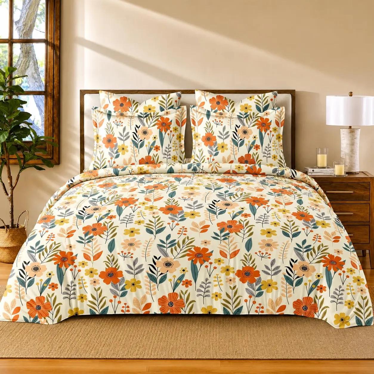 KIB Polycotton Double Bed Bedding All Season Set Complete - Bedsheets - ShopIndiaMart