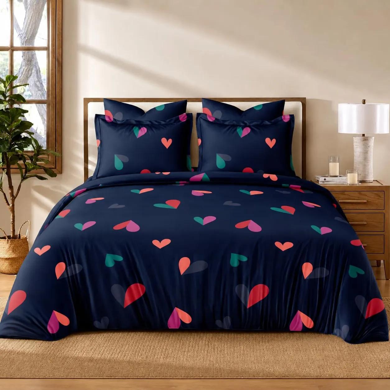 KIB Polycotton All Season Double Bed Complete 4 Piece Bedding Set