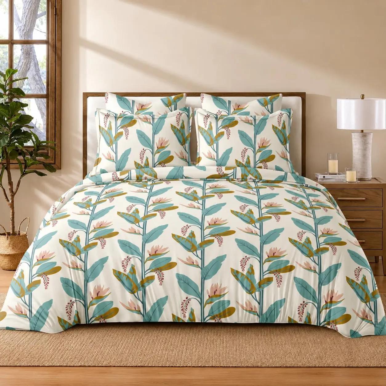 KIB Polycotton Double Bed All Season Bedding Set Complete 4 Piece