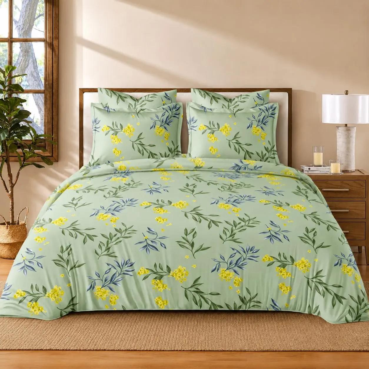 KIB Poly cotton Double Bed All Season Bedding Set Complete
