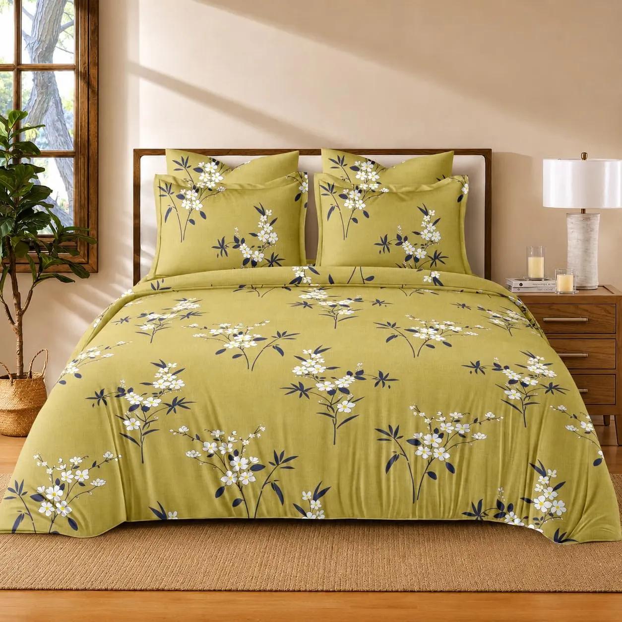 KIB Poly cotton Double Bed All Season Bedding Set Complete