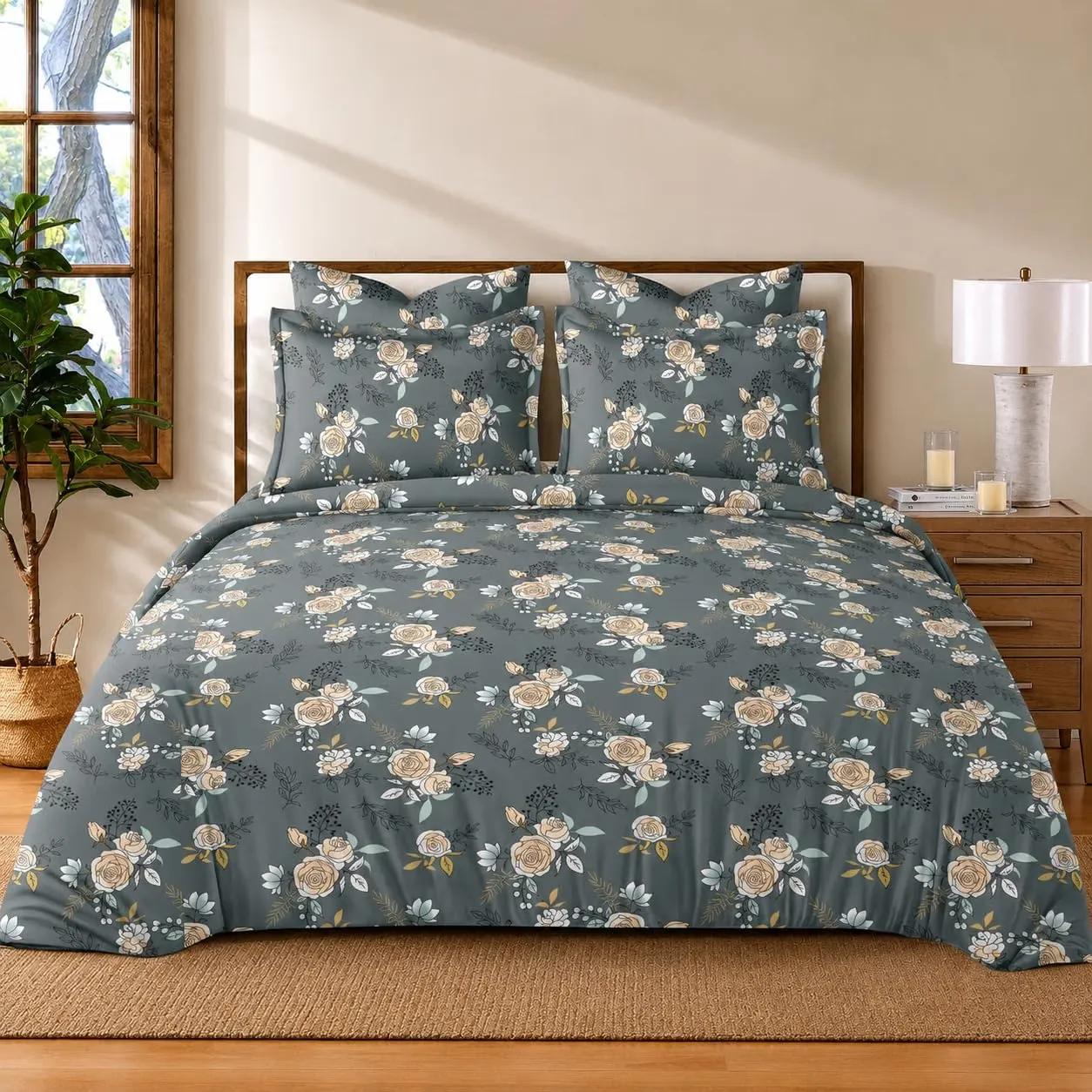 KIB Polycotton Double Bed All Season Bedding Set Complete - Bedsheets - ShopIndiaMart