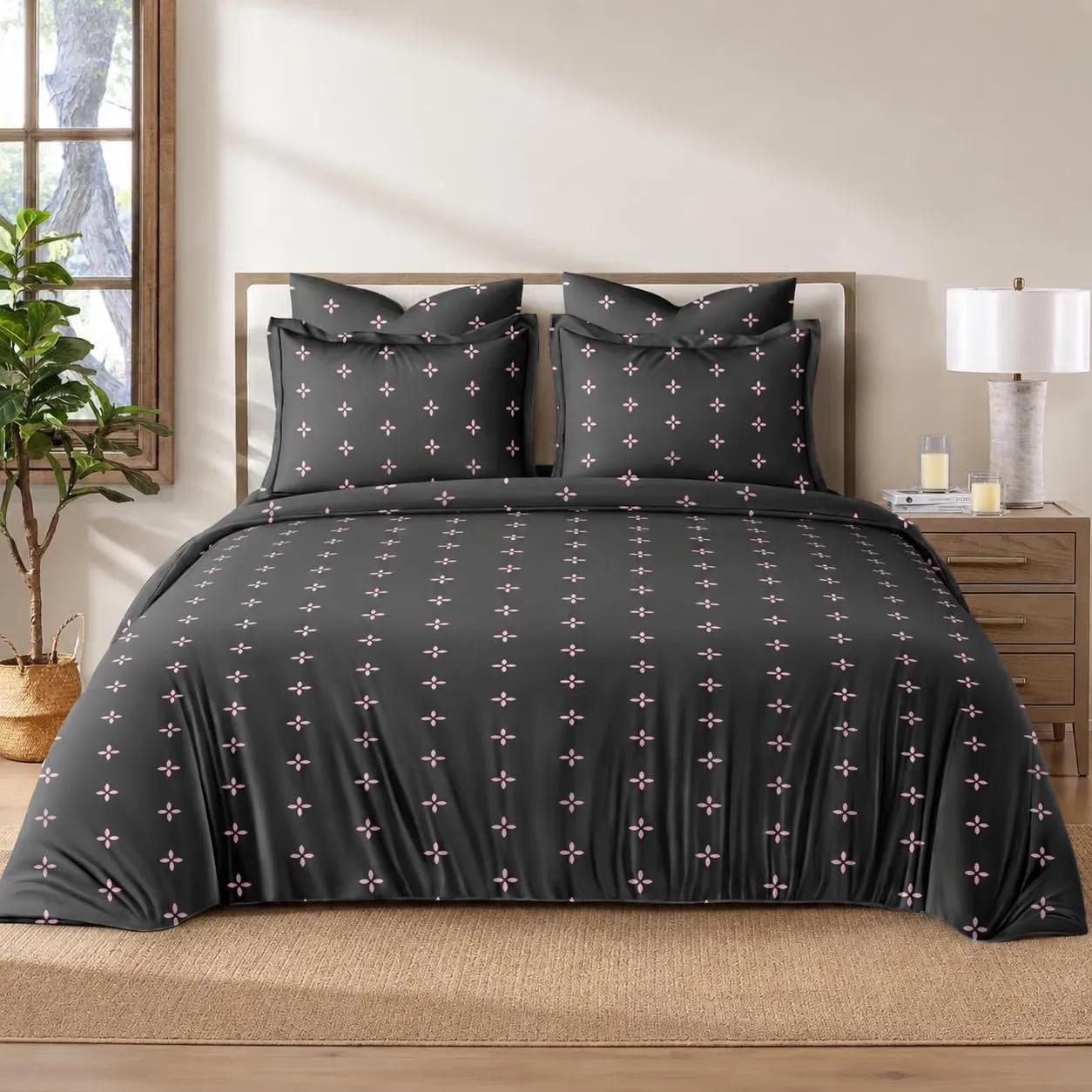 KIB Poly Cotton Printed Designer Combo Double Bed Bedding Set - Bedsheets - ShopIndiaMart